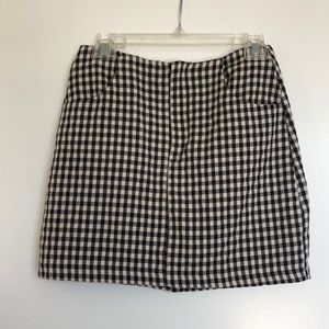 Black and white checkered skirt